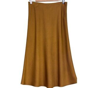 J. Crew Gwyneth silky maxi slip skirt, golden brown, minimalist, effortless